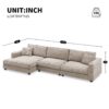 Oversized Sectional L Shaped Cloud Couch With USB Charging Port Cup Holder Deep And Wide Seat Sofa With Chaise Comfy - Khaki - Image 16