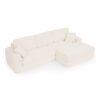 Modern Minimalist Corduroy L Shaped Modular Sectional Sofa Bed Foam Interior - Beige - Image 14