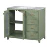 Bathroom Vanity With Two Soft Close Doors, Adjustable Shelves And Three Drawers - Green - Image 13