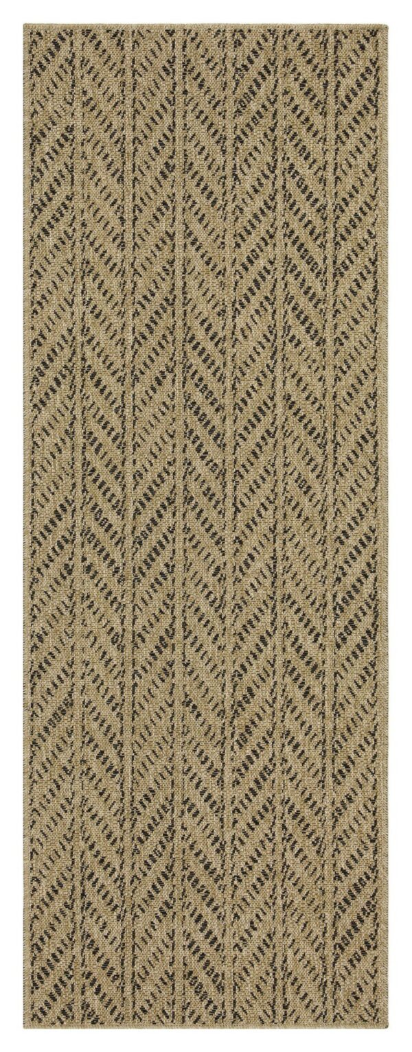Earth - 2'7" X 7'3" Indoor, Outdoor Area Rug - Natural / Black