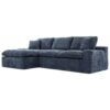 Cloud Sectional Sofa Upholstered Sofa Couch With Double-Layer Cushion And Side Pockets - Blue - Image 17
