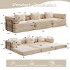 Convertible Floor Sofa Bed With Fixed Shape Frame, Boneless Modular Sectional Sofa, For Living Room - Beige - Image 3