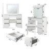 Large Vanity Tables With Mirror And Light - Matte White - Image 3