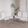 Dining Chairs Set, Kitchen Modern Metal Chairs With Padded Seat High Back (Set of 4) - White - Image 4