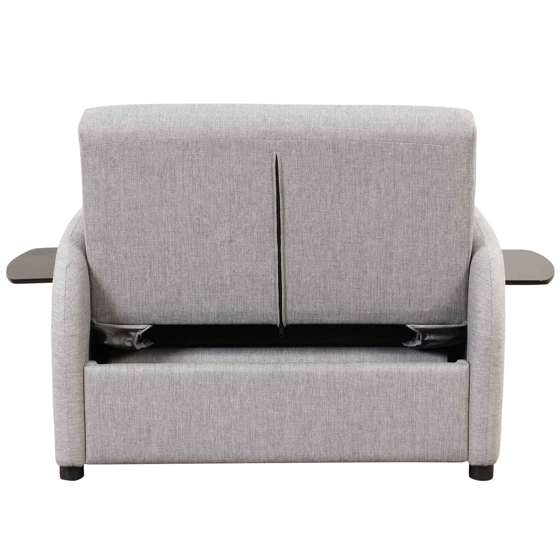 3 In 1 Pull Out Sofa Sleeper With Wing Table And USB Charge - Gray - Image 16