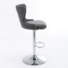 Swivel Barstools Adjusatble Seat Height From 25-33", Modern Upholstered Chrome Base Bar Stools With Backs Comfortable Tufted For Home Pub And Kitchen Island - Dark Gray - Image 5