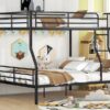 Full Long Over Queen Metal Bunk Bed - Black - Image 12