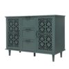 2 Door 3 Drawer Cabinet, American Furniture, Suitable For Bedroom, Living Room, Study - Dark Green - Image 9