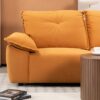 Contemporary Fabric Sofa With Removable Pillowcase And Backrest, Living Room Or Bedroom Use - Orange - Image 7