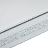 Fashionable Modern Glass Mirrored Coffee Table Cocktail Table With Crystal Design And Adjustable Height Legs - Silver - Image 16