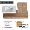 Modern Wall Mounted Bathroom Vanity With Resin Sink And 2 Side Cabinet, Imitative , Construction - Imitative Oak - Image 7