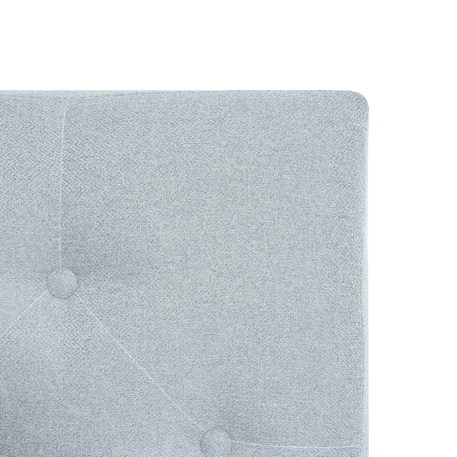 Modern Twin Size Upholstered Platform Bed Frame With Button Tufted Linen Fabric Headboard - Light Gray - Image 8