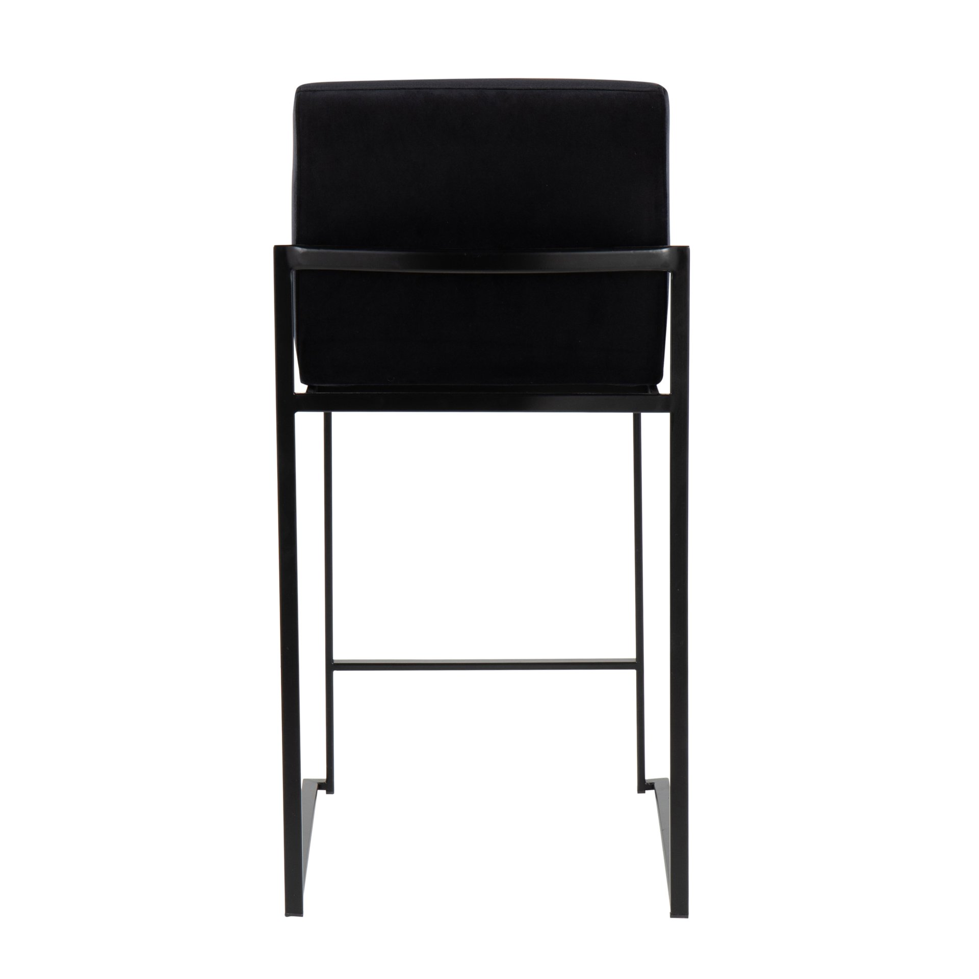 Fuji - Contemporary High Back Counter Stool (Set of 3) - Black - Image 5