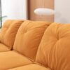 Contemporary Fabric Sofa With Removable Pillowcase And Backrest, Living Room Or Bedroom Use - Orange - Image 6