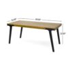 Acacia Wood Patio Dining Table, 69"L Rectangle Outdoor Table - Teak / Black - Image 3
