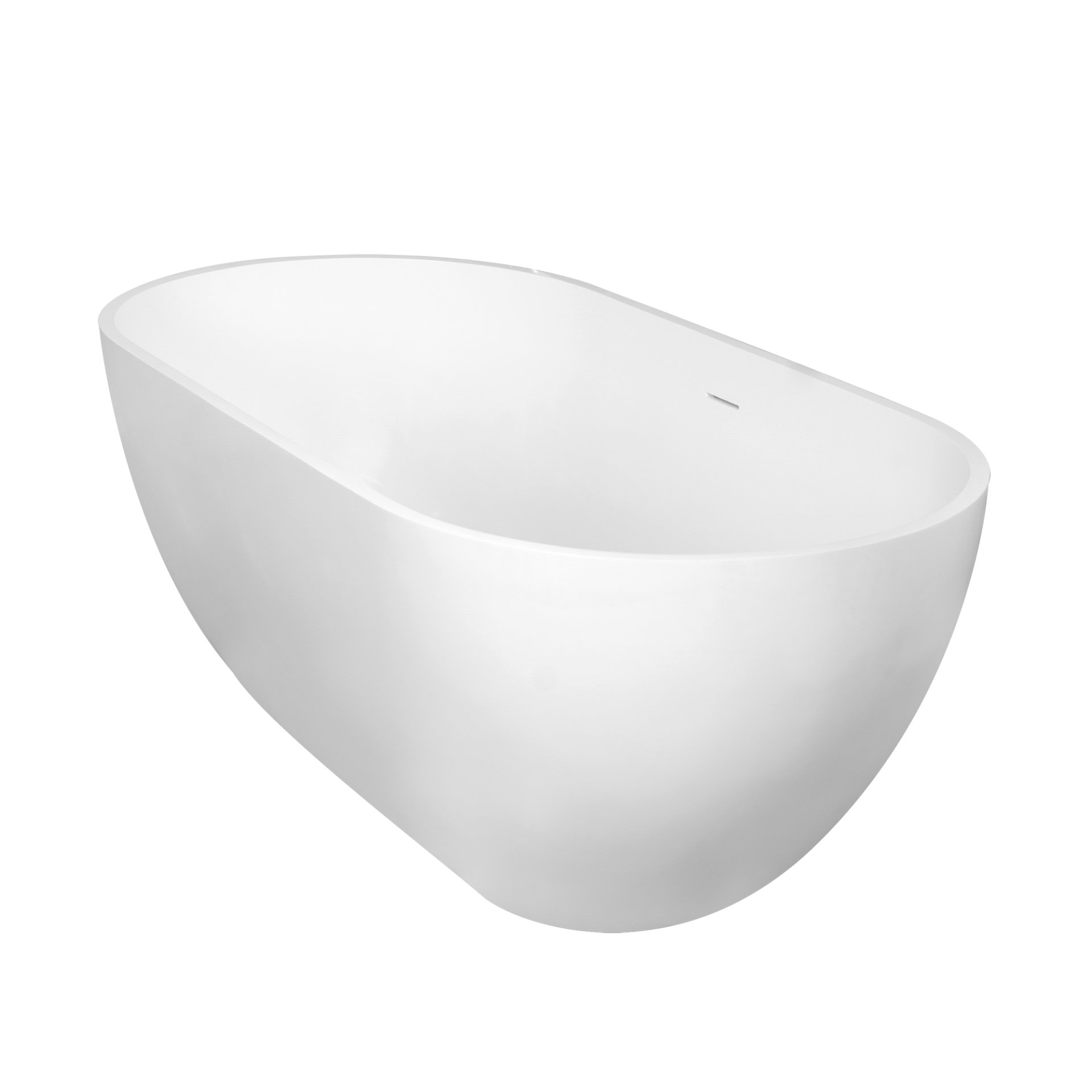 Small Size Stone Resin Solid Surface Oval Shape Freestanding Bathtub For The Bathroom - Matte White - Image 8