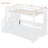 Full Over Full Size Murphy Bed With Hydraulic Lift & Desk Design - White - Image 19