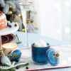 Glass Candy Jar With Lid, Christmas Candy Jar Containers (Set of 2) - Gold / Blue - Image 9