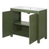 36" Bathroom Vanity Organizer With Sink, Storage Cabinet - Olive Green - Image 11
