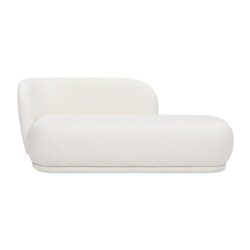Aire - RAF Modern Rounded Chaise Lounge - Ivory White