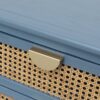 2 Drawer Side Table, Natural Rattan, American Furniture, End Table Suitable For Bedroom, Living Room, Or Study - Blue - Image 13