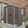 Outdoor Metal Storage Shed With Window - Gray - Image 2