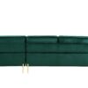 Shannon - Velvet Sectional Sofa With Chaise - Green - Image 3