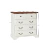 Modern 5 Drawer Dresser For Bedroom Ample Storage Wide Chest Of Drawers - Antique Brown / White - Image 3