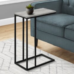 Accent Table, C - Shaped, Contemporary & Convenient Design - Gray