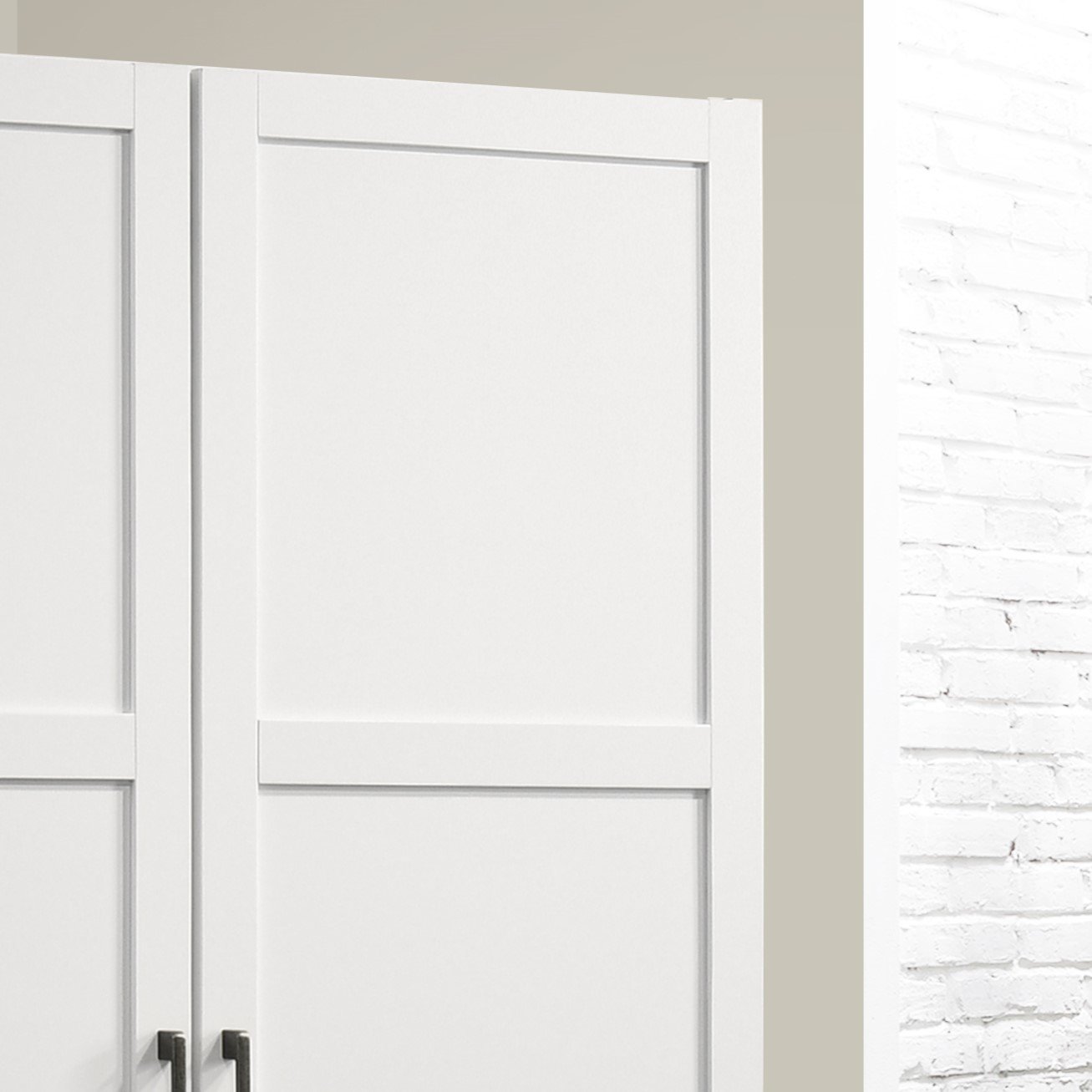 Aubree - Wardrobe Cabinet Armoire With 2 Drawers And Hanging Rod - White - Image 6