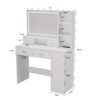 40.95" Newly Designed Smart Mirror Dressing Table With Drawers And Storage Cabinet, Dressing Table With Dressing Pad For Bedroom, Dressing Room - White - Image 21