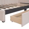 Twin Size Upholstered Daybed With 2 Storage Drawers, Sofa Bed Frame No Box Spring Needed - Beige - Image 6