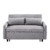 Pull Out Sleep Sofa Bed Loveseats Sofa Couch With Adjsutable Backrest, Storage Pockets, 2 Soft Pillows, USB Ports For Living Room, Bedroom, Apartment, Office - Gray - Image 11