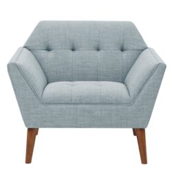 Lounge Chair With Button Tufting - Light Blue