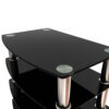 5 Tier Tempered Glass Side Table, Stainless Steel Frame End Table For Living Room, Bedroom - Black - Image 13