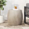 Outdoor Oval Shaped Side Table - Light Gray - Image 2