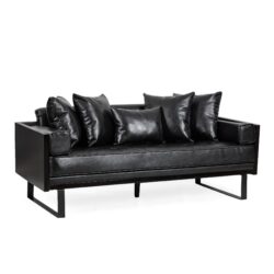 Contemporary Oversized Loveseat Upholstery And Accent Pillows - Black