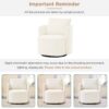 360° Swivel Chair With Upholstered Curved Design - Beige - Image 9