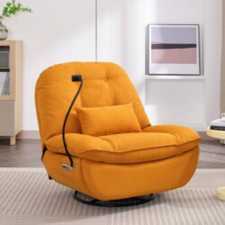 Power Recliner Swivel Glider USB Charger With Bluetooth Music Player Different Function Sleep Working Game And Leisure Model - Orange