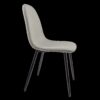 Modern Spoon Shape Dining Chairs (Set of 4) With Linen Upholstered Seat And Metal Legs - Light Gray - Image 10