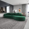 Elijah - Japandi Style Curvy Sectional Sofa - Green - Image 6