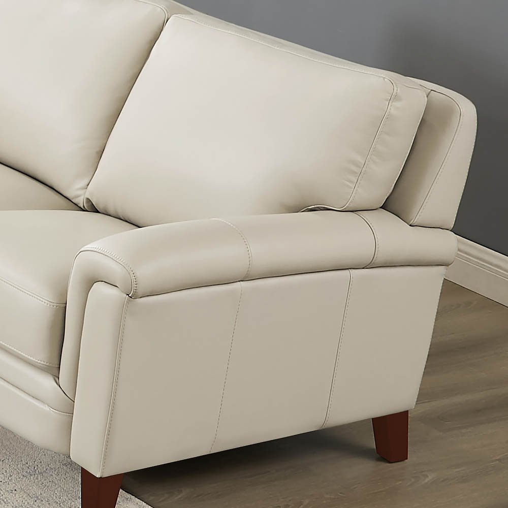 Westcott - Leather Loveseat - Beige - Image 3