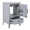 20" Bathroom Vanity With Sink, Bathroom Cabinet With A Door, Door Shelf Storage And Adiustable Foot Pads, A Drawer - Gray - Image 14