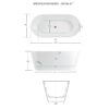 Freestanding Bathtub, Modern & Contemporary Design Soaking Tub With Toe-Tap Drain In Chrome And Classic Slotted Overflow - Glossy White - Image 3