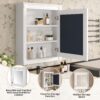 Wall Mounted Bathroom Storage Cabinet With Mirror, Medicine Cabinet With Height Adjustable Shelf, Over The Toilet Space Saver Cabinet - White - Image 5