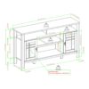 Transitional 2 Door Sideboard With Windowpane Design - Ivory Oak - Image 6