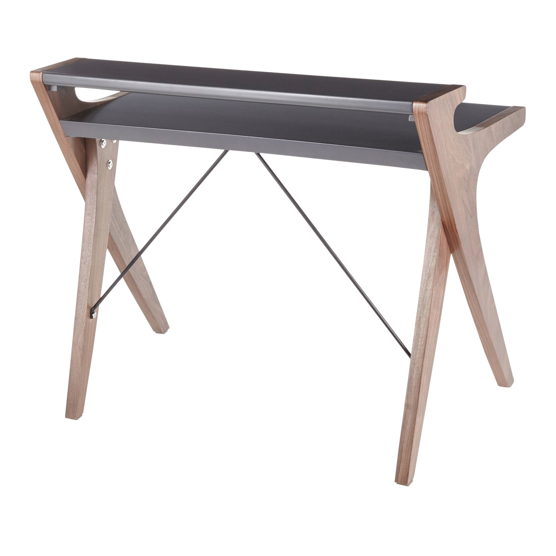 Archer - Contemporary Desk - Walnut / Gray - Image 3