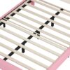 Full Size Upholstered Princess Bed & Crown Headboard, Full Size Platform Bed With Headboard And Footboard - White / Pink - Image 7