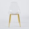 Dining Chair, Metal Leg, Plastic Seat (Set of 4) - Gold / Transparent - Image 12
