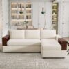 Sectional Sofa Upholstered Sofa Couch With Reversible Armrests For Living Room - Beige - Image 17